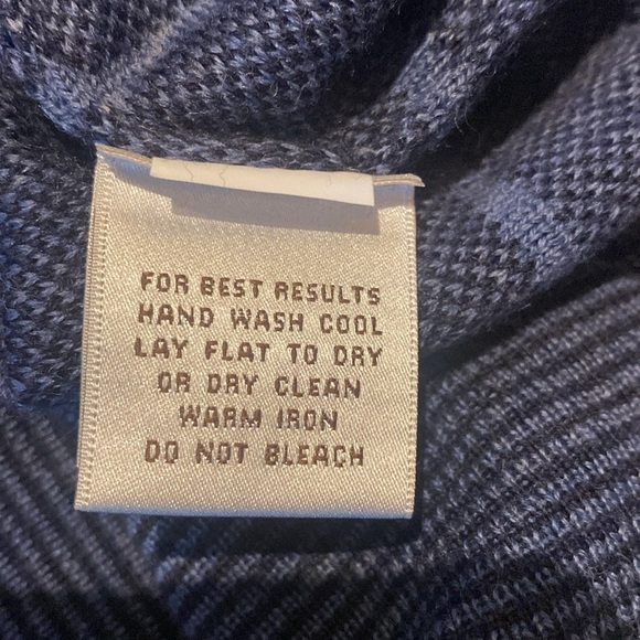 Peter Millar Made in Italy Merino Wool Quarter Zip L/S Navy Stripe Sweater XL - Picture 5 of 8